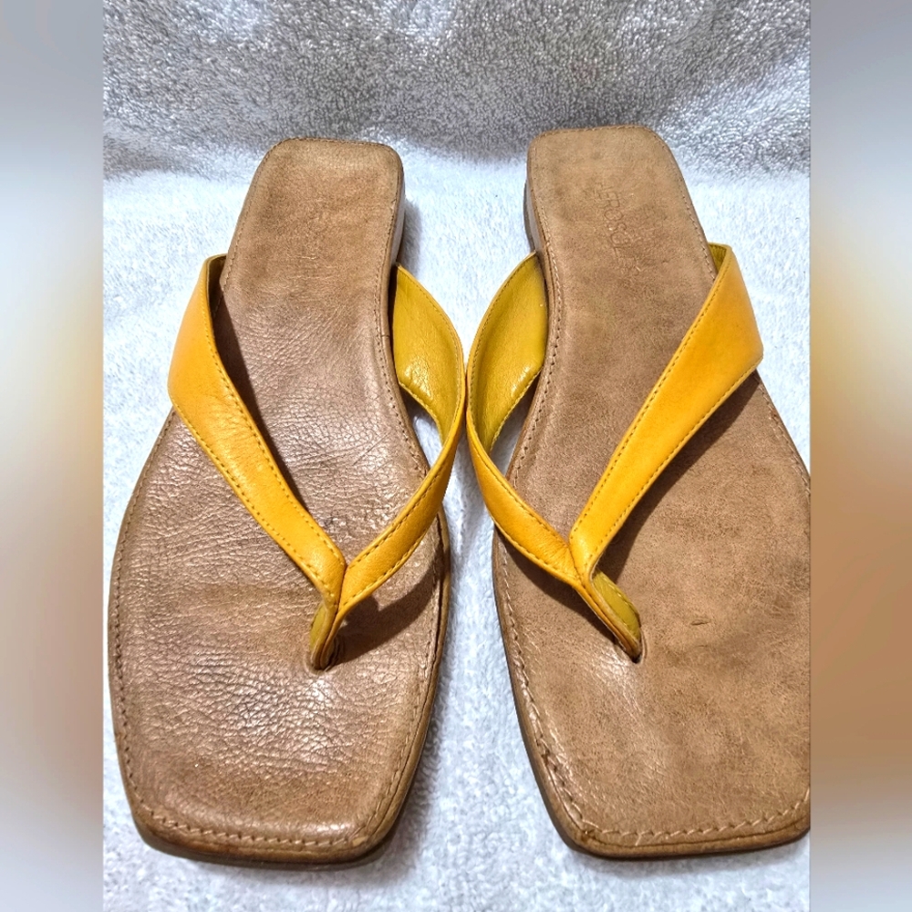 AEROSOLES Yellow and Tan Women's Sandals